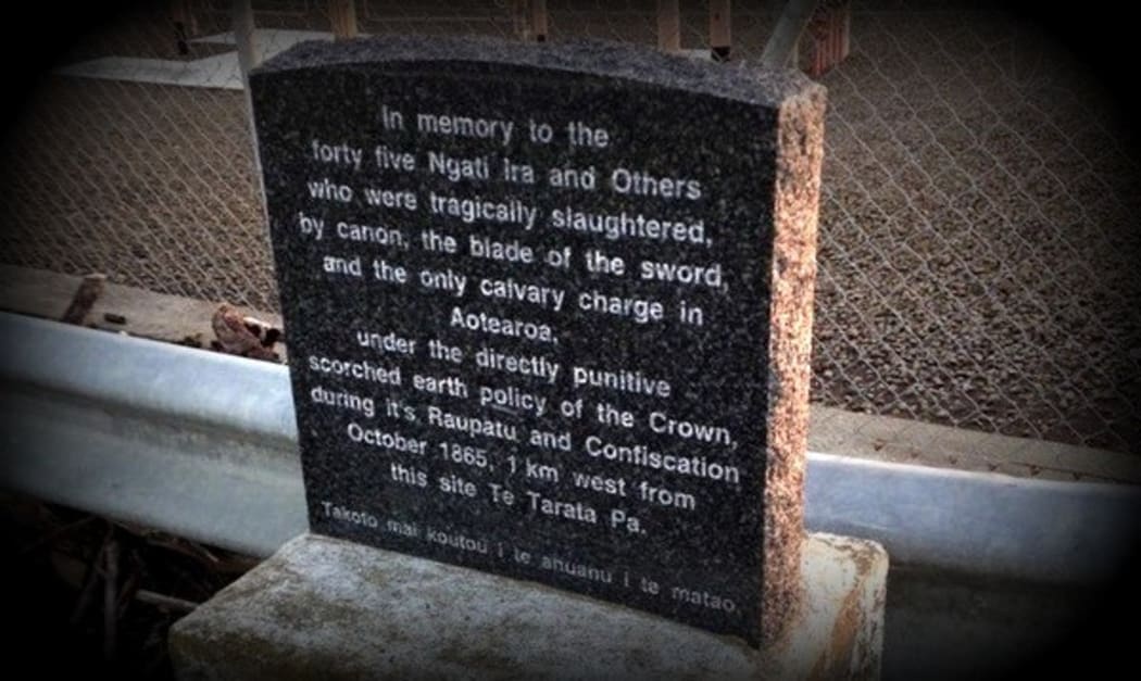The memorial stone that sits on the site where the battle occurred.