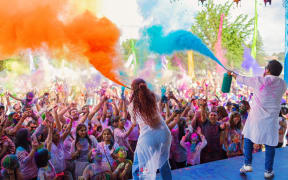 Thousands attended Holi Colour Splash in Tauranga’s Memorial Park.