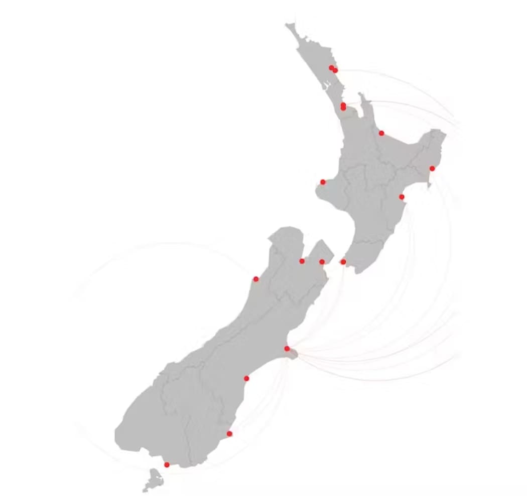 Lyttelton harbour is one of the starting points for freight shipping to other parts of New Zealand. Transport Dashboard, CC BY-ND