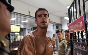 Hakeem al-Araibi, a Bahraini refugee and Australian resident, is escorted to a courtroom in Bangkok.