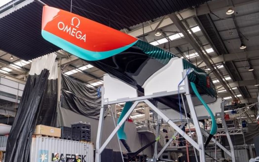 Team New Zealand's new AC75 boat which will defend the America's Cup in Spain in October.