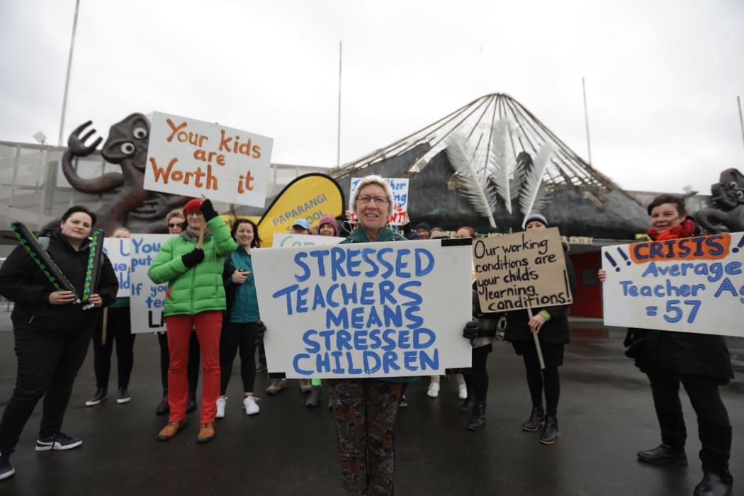 Teachers gathering in Wellington.