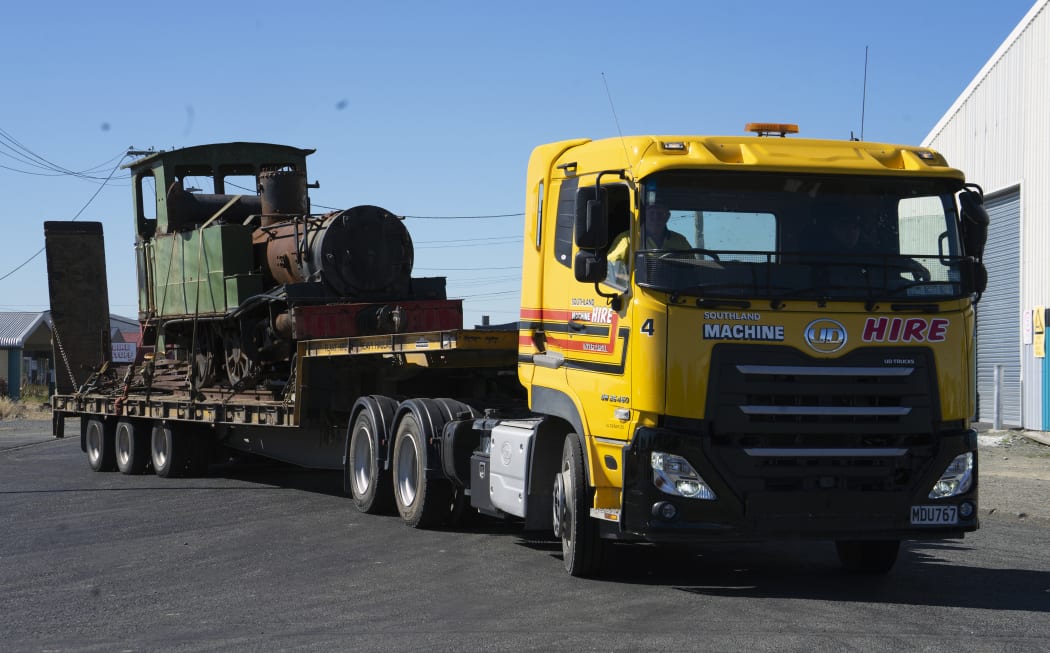 The 1880 D Class locomotive arrives in Invercargill on Friday.