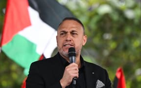 Palestinian ambassador to the United Kingdom Husam Zomlot delivers a speech on Parliament square, central London, on June 8, 2024 at the end of "National March for Gaza", calling to "end the genocide" and "stop arming Israel". The health ministry in Hamas-run Gaza said June 8, 2024 that at least 36,801 people have been killed in the territory during eight months of war between Israel and Palestinian militants. The toll includes at least 70 deaths over the past 24 hours, a ministry statement said, adding that 83,680 people have been wounded in the Gaza Strip since the war began when Hamas militants attacked Israel on October 7. (Photo by JUSTIN TALLIS / AFP)