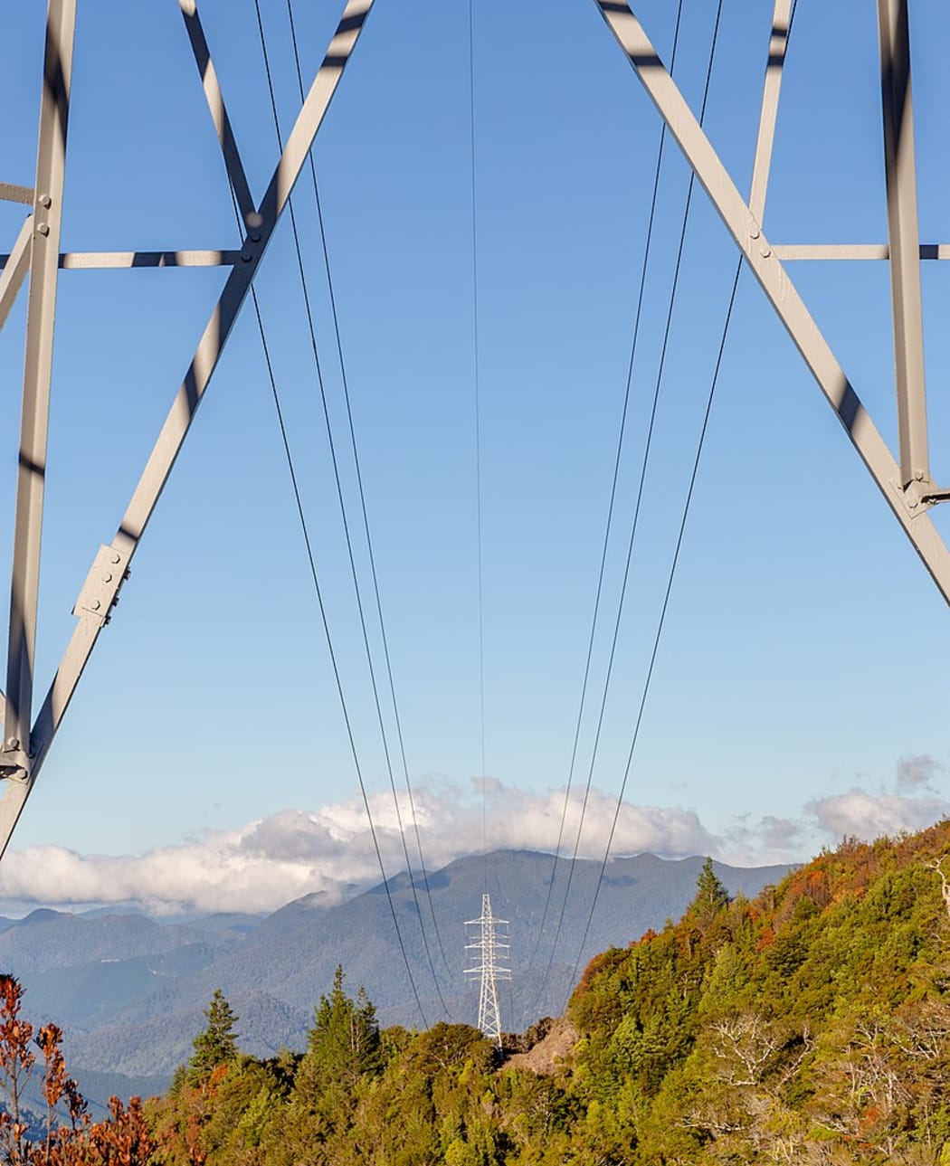 Power pylons, Bryant Range, New Zealand