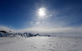 A frozen section of the Ross Sea at the Scott Base in Antarctica on November 12, 2016.