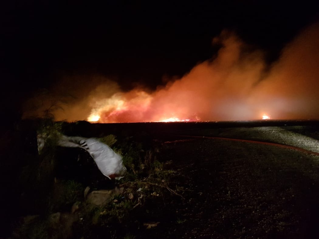 The fire at the recycling and timber plant was visible from about 20km away.