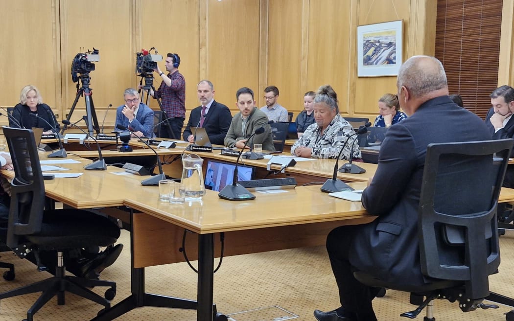 Labour's Peeni Henare appears at the Privileges Committee for allegedly breaching the rules by moving out of his seat to perform a haka on the day of the first reading of the Treaty Principles Bill.