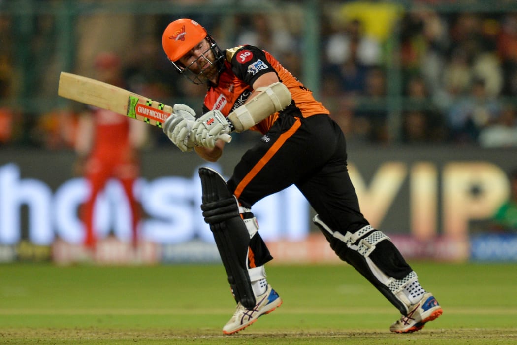 Sunrisers Hyderabad batsman Kane Williamson plays a shot during the 2019 Indian Premier League (IPL) on May 4, 2019.