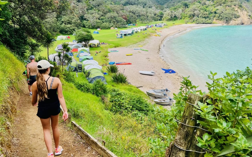The idyllic DOC campground at Waikahoa Bay, Mimiwhangata, can be reached only on foot.