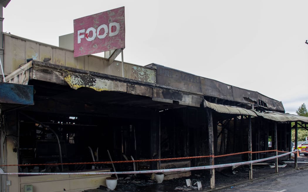 Council officials have closed part of a main street in the South Island town of Fairlie because of what the say is a severe risk of asbestos contamination from a burnt out building.