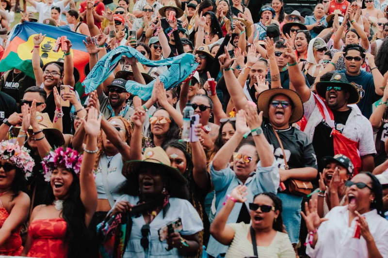 A crowd at the country's biggest reggae music festival.