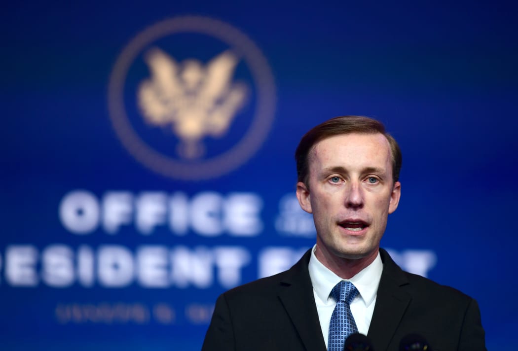 National Security Advisor nominee Jake Sullivan speaks after being introduced by President-elect Joe Biden as he introduces key foreign policy and national security nominees and appointments at the Queen Theatre on November 24, 2020 in Wilmington, Delaware. 