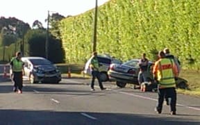 The scene of the Yaldhurst Road crash.