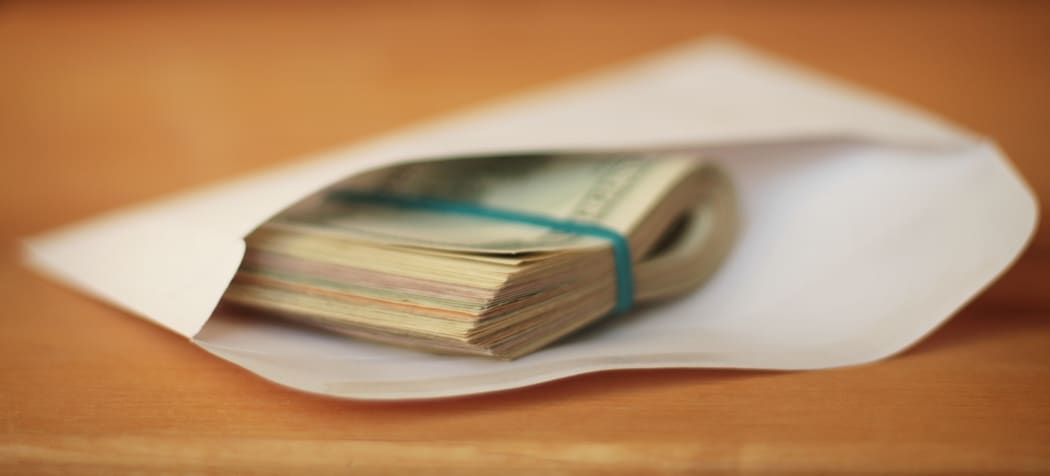 An envelope of cash