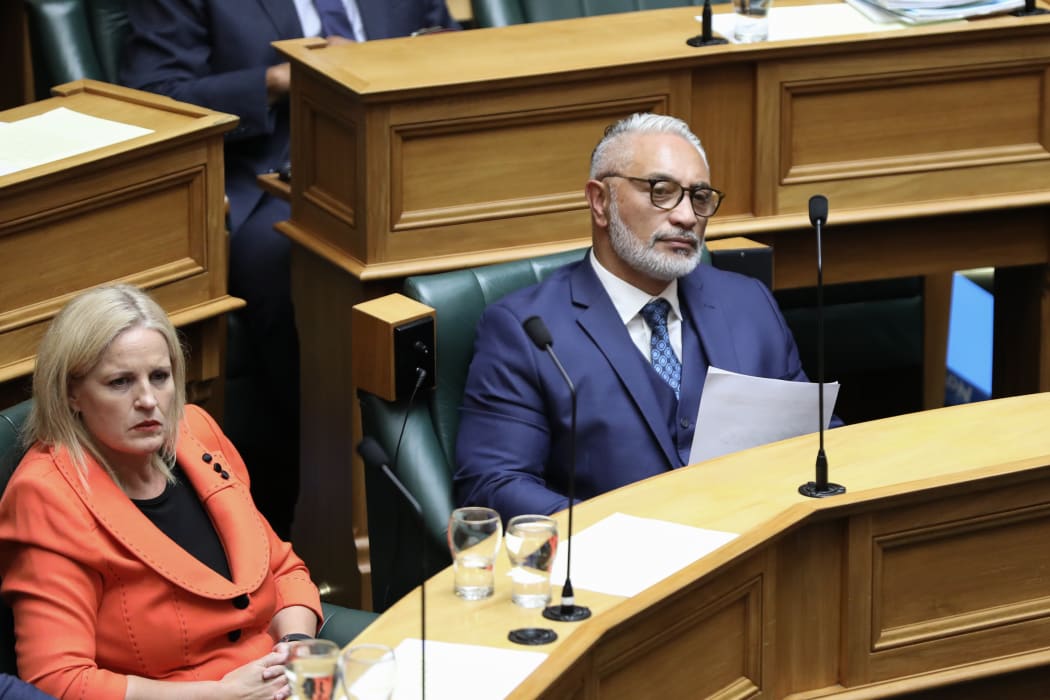National MPs Alfred Ngaro & Louise Upston listen to an answer