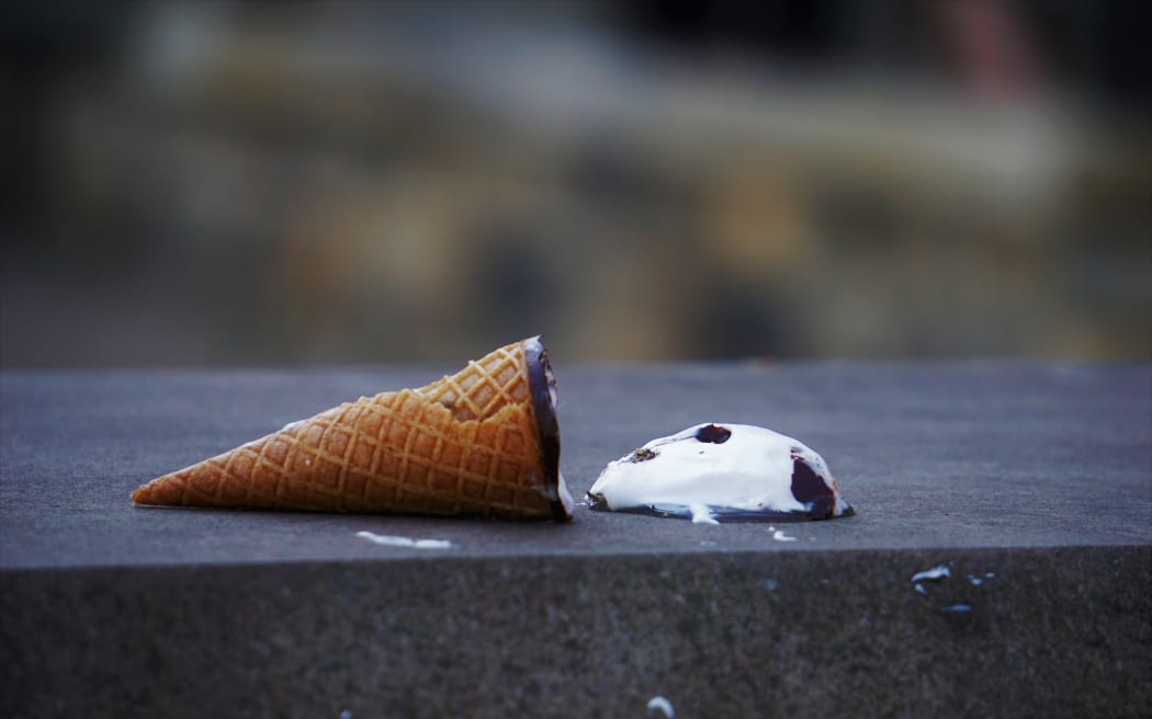 A dropped ice cream.