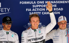 Lewis Hamilton, Nico Rosberg and Valteri Bottas