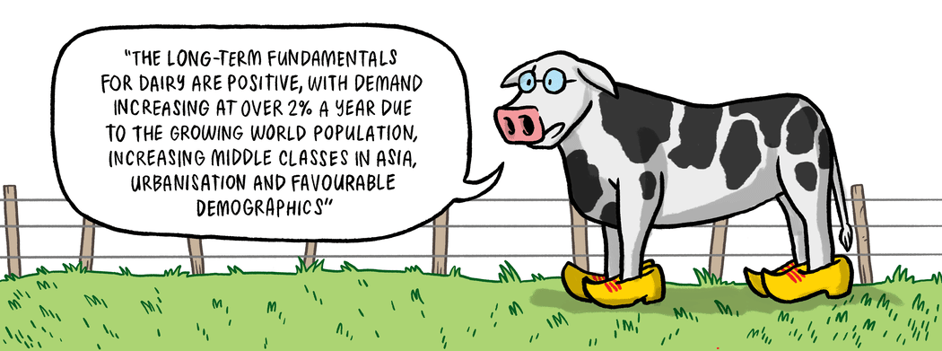 A cow wearing glasses and clogs