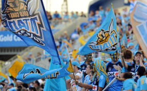 Gold Coast Titans fans. NRL Rugby League, Skilled Park, Gold Coast. Sunday 8 May 2011.