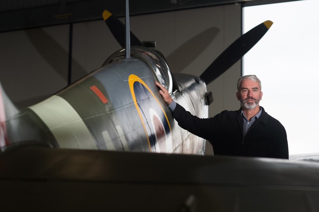 Brendon Deere with his Spitfire.
