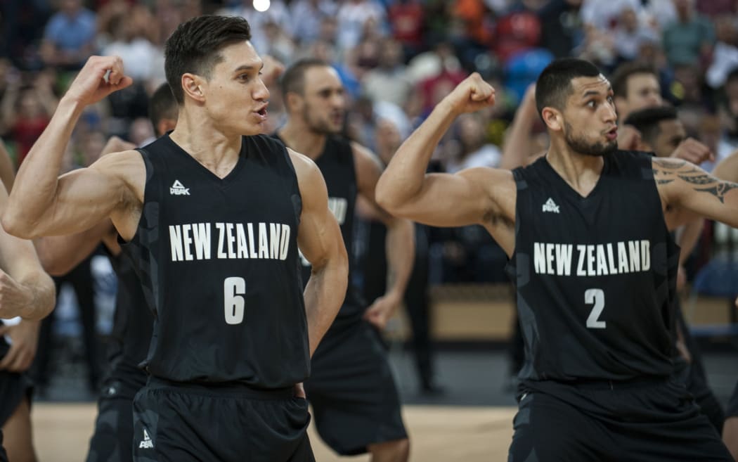 The Tall Blacks perform the haka, London, 2015.