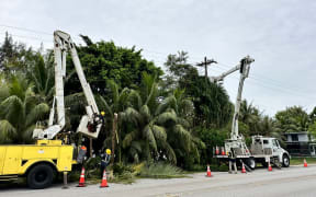 Guam Power Authority clearing trees and from powerlines.