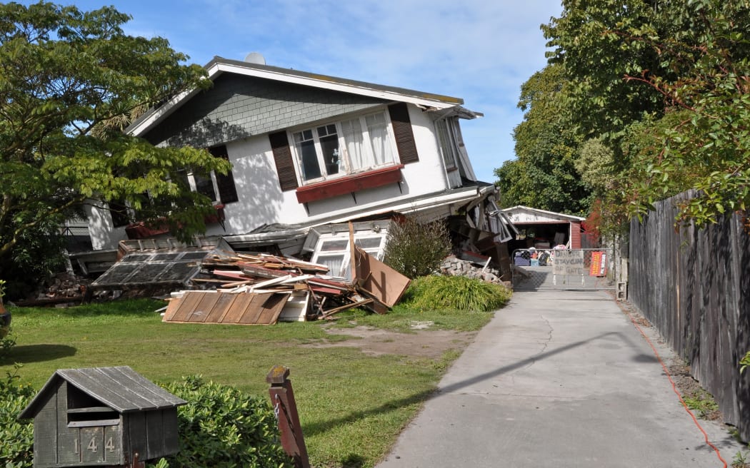 A house in Avonside, damaged in the 22 February Canterbury earthquake, 2011.