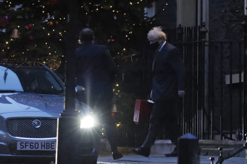Britain's Prime Minister Boris Johnson leaves Downing Street in London on December 9, 2020 on his way for a meeting in Brussels with EU chief Ursula von der Leyen.