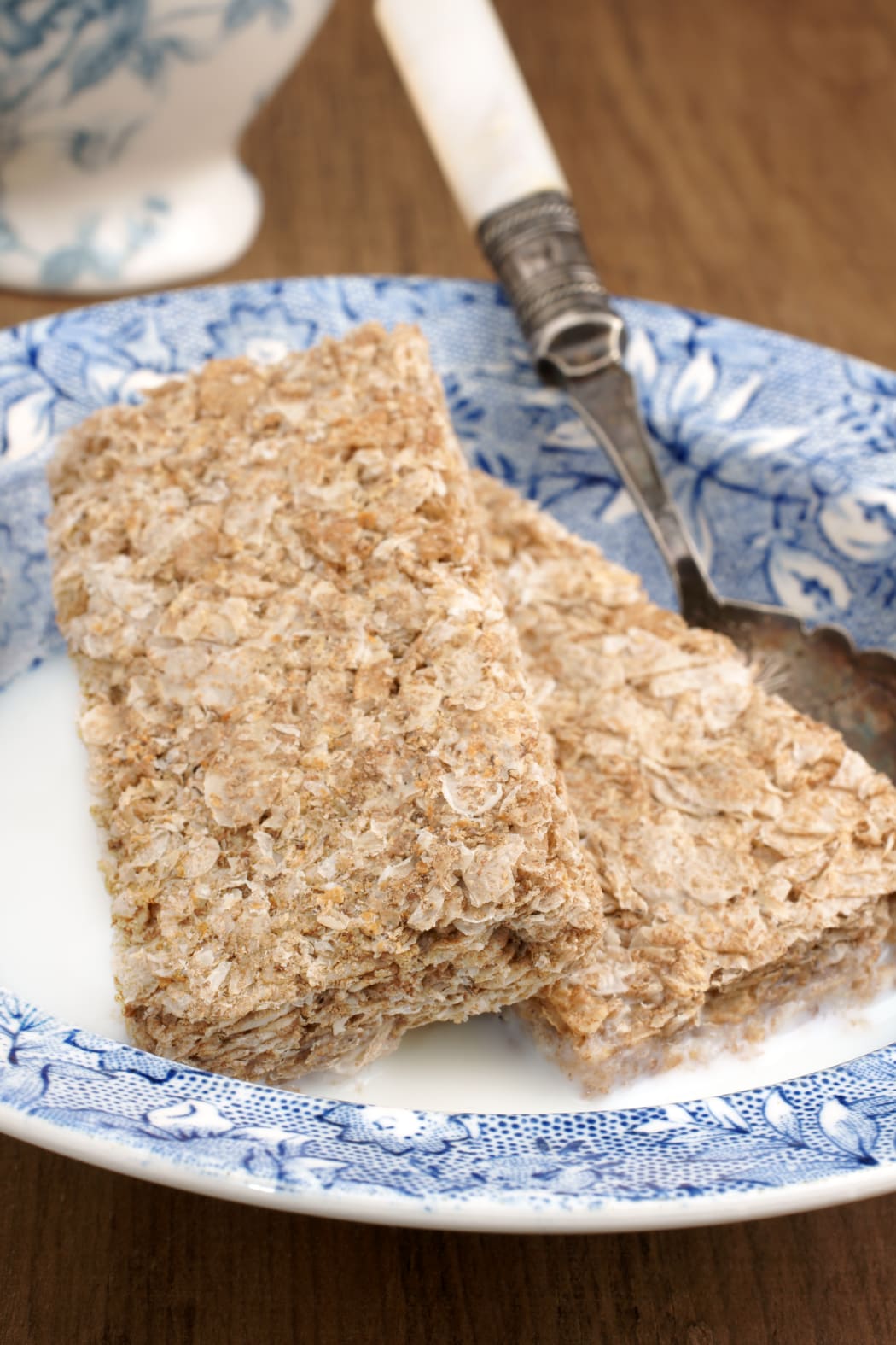 A bowl of Weetbix cereal in milk