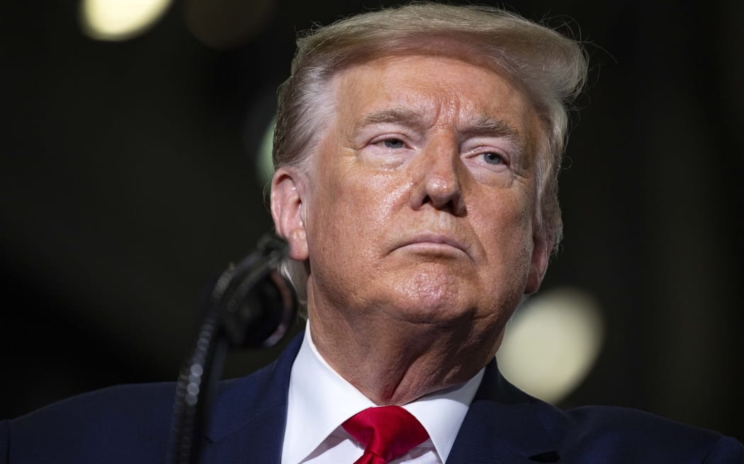 CAPE CANAVERAL, FLORIDA - MAY 30: U.S. President Doanld Trump speaks after the successful launch of the SpaceX Falcon 9 rocket with the manned Crew Dragon spacecraft at the Kennedy Space Center on May 30, 2020 in Cape Canaveral, Florida.