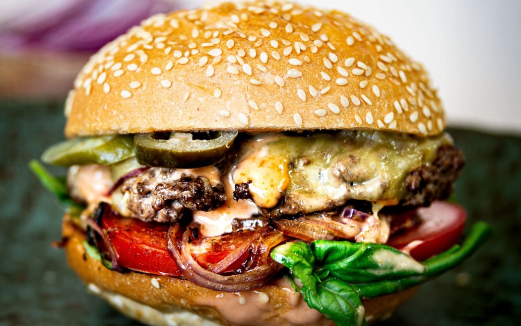Caramelised Onion & Cheddar burgers