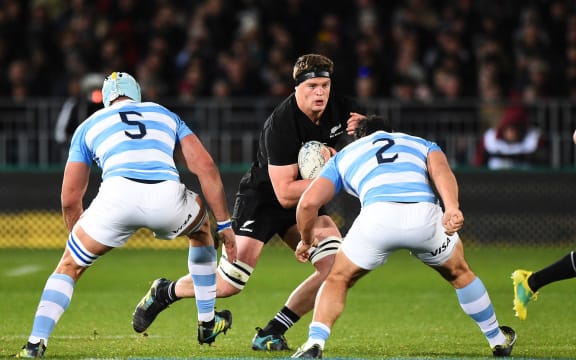All Black Scott Barrett during their Rugby Championship test match Argentina 2018.