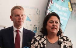 Labour leader Chris Hipkins and Health spokesperson Dr Ayesha Verrall announce a policy for free maternity scans, 16 June 2026.