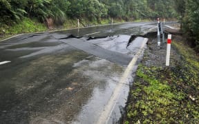 State Highway One through Mangamuka Gorge has been badly damaged by torrential rain.