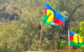Kanak flags in Thio, East coast of the main island of New Caledonia – PHOTO NC La 1ère