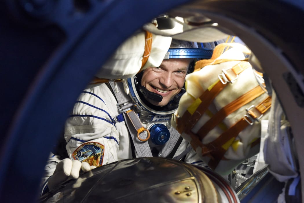 European Space Agency Danish astronaut Andreas Mogensen after his landing in Kazakhstan on 12 Septemer.