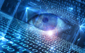 Digitally generated cyber hacking image.