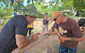 Cook Islands Master Carvers at the FestPAC.