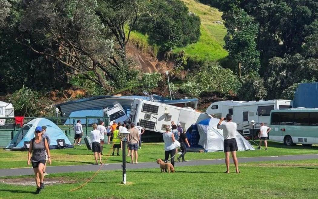 Several people are unaccounted for following a slip near a campsite in Mount Maunganui.