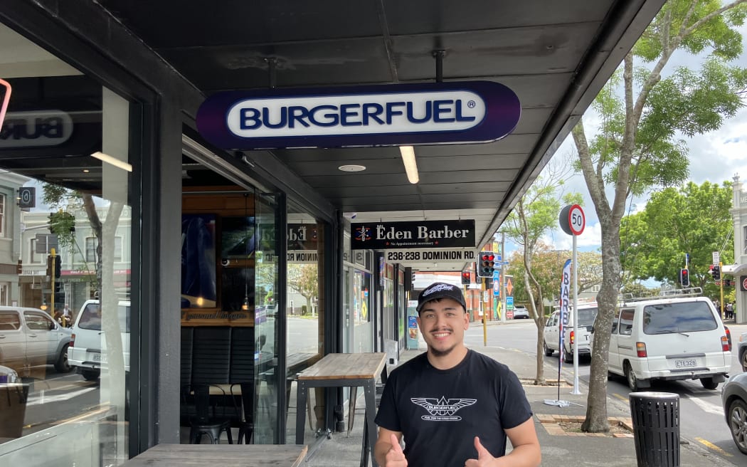 Burgerfuel Mt Eden manager Ryan Lay.