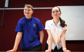 Richmond Youth Councillors Jack Hall (14) and Bonnie Hughes (15) said it was "vital" to listen to the voice of young people. Photo: Max Frethey. [via LDR single use only]