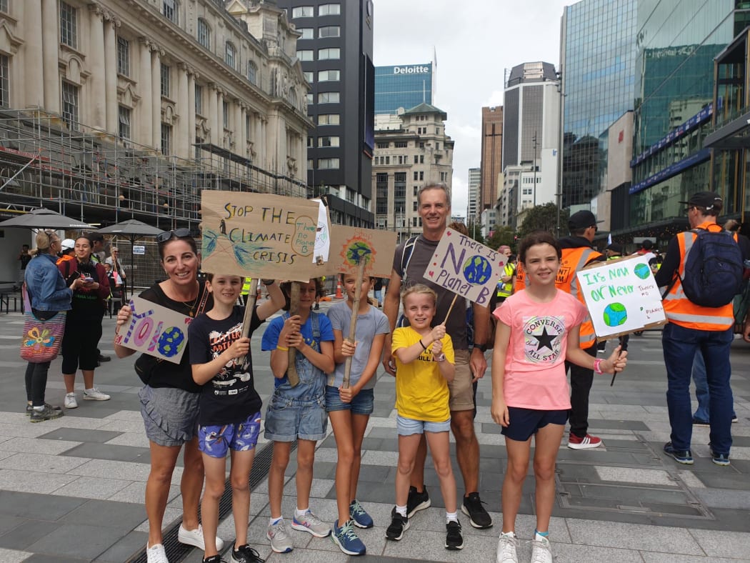 Students from Grey Lynn School, and their supporters.