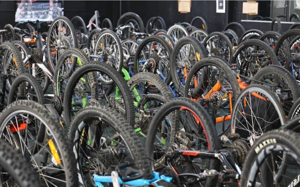 Bike tyres as part of Operation Trump Card in Wellington