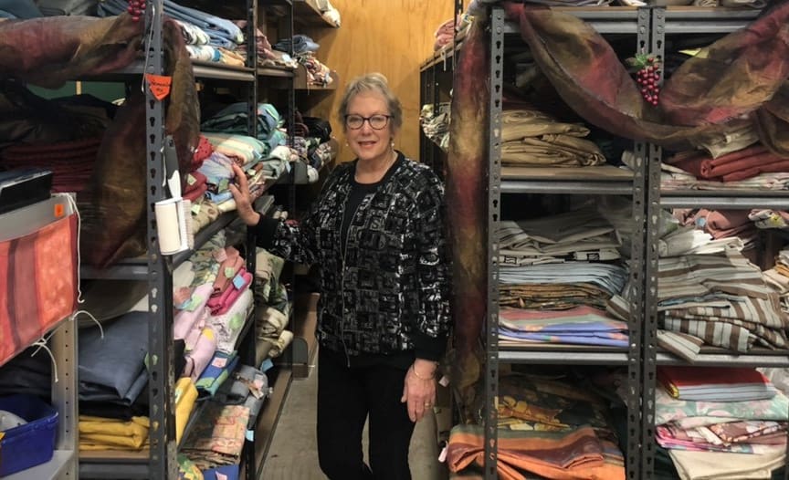 Lynley Wilson, the coordinator of the Curtain Bank.
