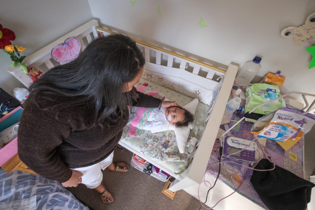 18 month old Moriah with mum Maggie Tu'uinukuafe-Lupeitu'u.  They are appealing against having to return to Tonga where there is limited healthcare available for Moriah.