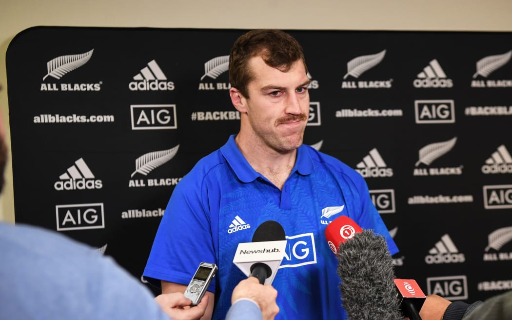 All Black lock Brodie Retallick during a media session.