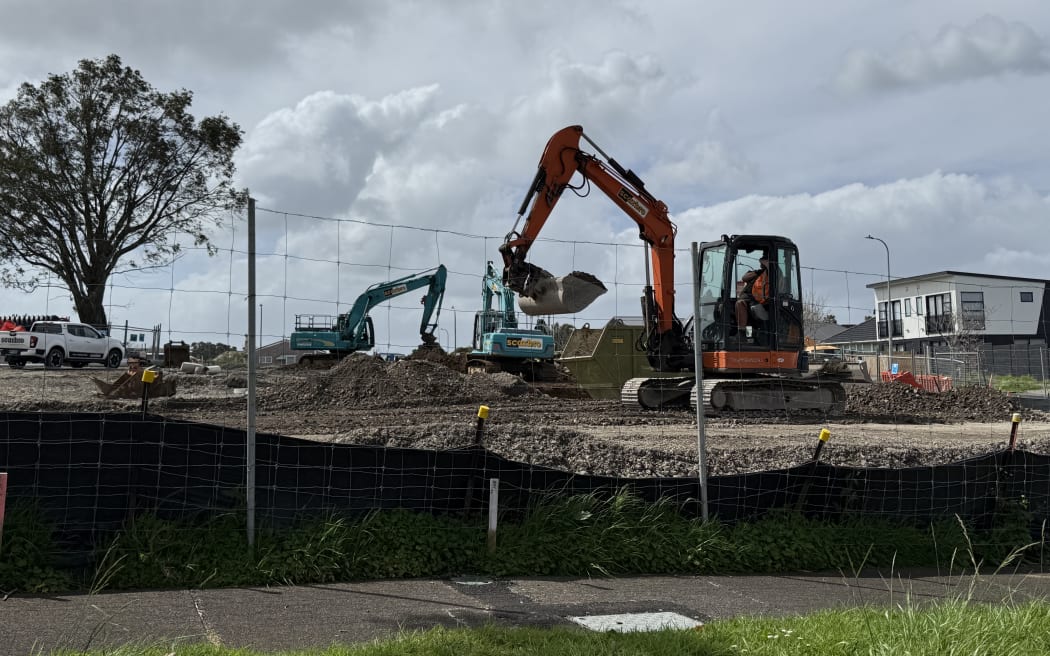 A building site in Panmure where an entire block has been cleared to make way for a new housing development.