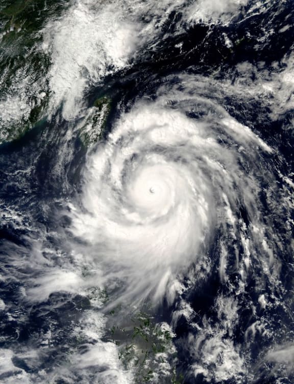 NASA satellite image shows Typhoon Meranti. Taiwan braced for approaching super typhoon Meranti on September 13.
