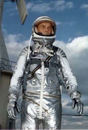 John Glenn during training for his 20 Feburary 1962 space flight aboard Friendship 7 in which he became the first American to orbit the Earth.